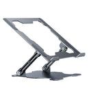 Integrated Foldable Laptop Stand Hollow Heat-Dissipating Flat Desktop Stand(Deep Space Gray)