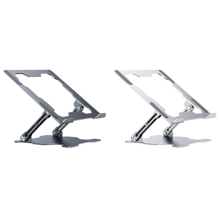 Integrated Foldable Laptop Stand Hollow Heat-Dissipating Flat Desktop Stand(Moon Silver)