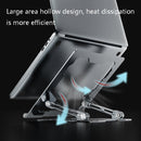 Integrated Foldable Laptop Stand Hollow Heat-Dissipating Flat Desktop Stand(Deep Space Gray)