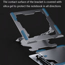 Integrated Foldable Laptop Stand Hollow Heat-Dissipating Flat Desktop Stand(Deep Space Gray)