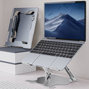 Integrated Foldable Laptop Stand Hollow Heat-Dissipating Flat Desktop Stand(Deep Space Gray)
