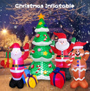 Santa Claus Christmas Tree Snowman Inflatable LED Luminous Christmas Ornaments, US Plug(QM0001-1.5M)