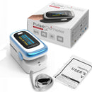Finger Pulse Oximeter Finger Pulse Blood Oxygen Saturation Monitor, Colour: 131R Blue White(English Manual)