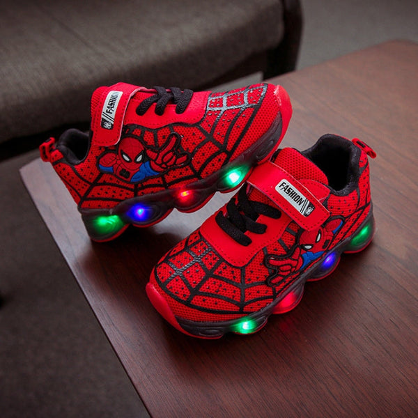 9808 Autumn Children Luminous Shoes LED Light Mesh Sports Shoes, Size: 29(Red)