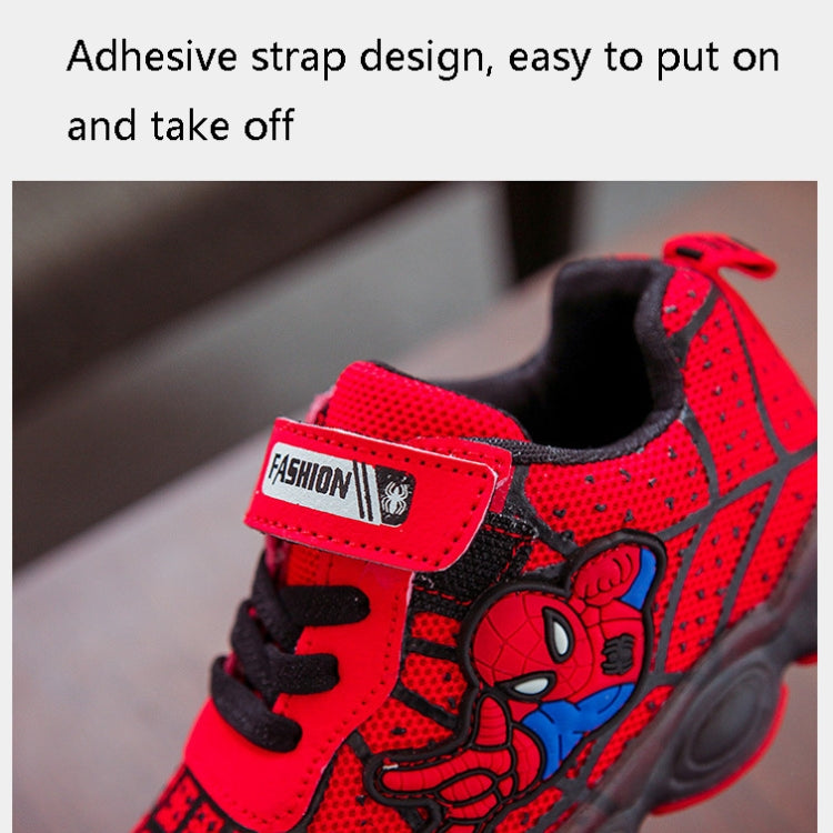 9808 Autumn Children Luminous Shoes LED Light Mesh Sports Shoes, Size: 29(Red)