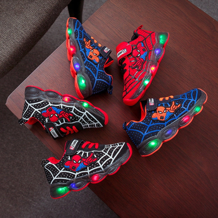 9808 Autumn Children Luminous Shoes LED Light Mesh Sports Shoes, Size: 29(Red)