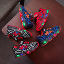 9808 Autumn Children Luminous Shoes LED Light Mesh Sports Shoes, Size: 33(Red)