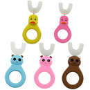 YC-S001 Children U-shaped Toothbrush Anti-cavity Oral Cleaning Manual Toothbrush(Panda Brown)