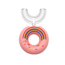 2 PCS YC-S002 Children U-Shaped Manual Toothbrush Baby Food Grade Silicone Oral Cleaning Cute Toothbrush,Suitable Age: 2-6 Years Old(Pink Donut)