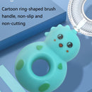 2 PCS YC-S002 Children U-Shaped Manual Toothbrush Baby Food Grade Silicone Oral Cleaning Cute Toothbrush,Suitable Age: 2-6 Years Old(White Dinosaur)