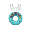 2 PCS YC-S002 Children U-Shaped Manual Toothbrush Baby Food Grade Silicone Oral Cleaning Cute Toothbrush,Suitable Age: 6-12 Years Old(Blue Donut)