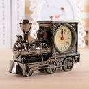 2 PCS YY7688 Antique Train Head Alarm Clock Retro Locomotive Ornaments Gift Student Clock(Black Silk)
