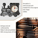 2 PCS YY7688 Antique Train Head Alarm Clock Retro Locomotive Ornaments Gift Student Clock(Bronze)