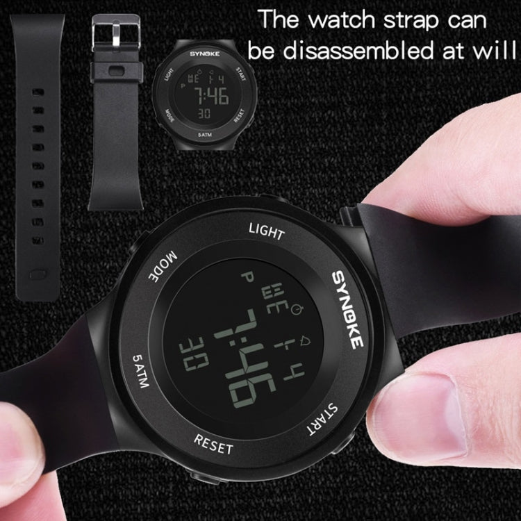 SYNOKE 9199 Student Waterproof Luminous LED Electronic Watch(White)