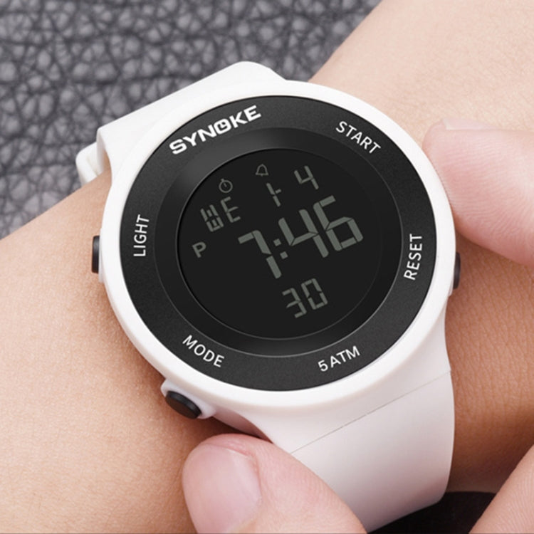SYNOKE 9199 Student Waterproof Luminous LED Electronic Watch(White)