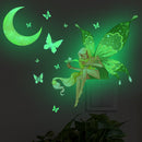 ZSZ1198B Night Light Moon Butterfly Wall Stickers Children Room Bedroom Simple Decorative Wall Stickers, Specification: 28x32cm