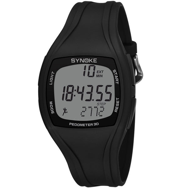 SYNOKE 9105 Multifunctional Sports Time Record Waterproof Pedometer Electronic Watch(Black)
