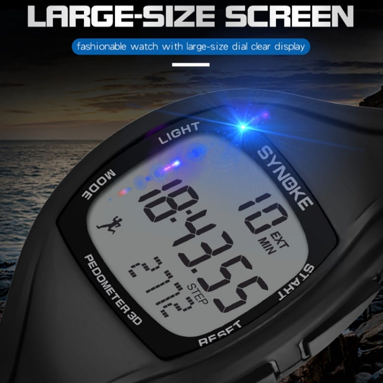SYNOKE 9105 Multifunctional Sports Time Record Waterproof Pedometer Electronic Watch(Black)