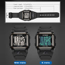 SYNOKE 9803 Square Large Screen Retro Sports Electronic Watch Men Outdoor Luminous Waterproof Multi-Function Watch(Black)