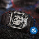 SYNOKE 9803 Square Large Screen Retro Sports Electronic Watch Men Outdoor Luminous Waterproof Multi-Function Watch(Black)