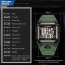 SYNOKE 9803 Square Large Screen Retro Sports Electronic Watch Men Outdoor Luminous Waterproof Multi-Function Watch(Black)