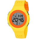 SYNOKE 67866 Swimming Waterproof Porous Breathable Silicone Strap Sports LED Electronic Watch(Yellow)