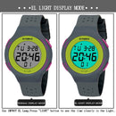 SYNOKE 67866 Swimming Waterproof Porous Breathable Silicone Strap Sports LED Electronic Watch(Yellow)