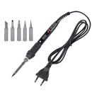 Metallic LCD Temperature Regulating Soldering Iron And Soldering Iron Tip Set Electric Soldering Iron Welding Tool(220V EU Plug Silver Head Black)