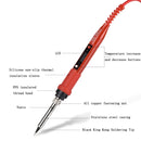 Metallic LCD Temperature Regulating Soldering Iron And Soldering Iron Tip Set Electric Soldering Iron Welding Tool(220V EU Plug Silver Head Black)