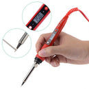 Metallic LCD Temperature Regulating Soldering Iron And Soldering Iron Tip Set Electric Soldering Iron Welding Tool(220V EU Plug Silver Head Black)