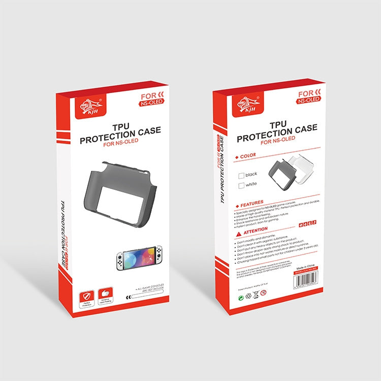 KJH NS-063 Game Console TPU Protective Shell Consoles Anti-Skid Anti-Fall Protective Cover For Switch OLED(Black)