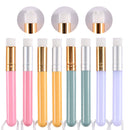 6 PCS Soft Hair Nasal Washing Brush To Remove Blackheads And Deep Cleansing Nose Pore Shrinkage Cleaning Brush( Flat Head Yellow Silver)