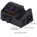 Hot Air Desoldering Station Dual Digital Display Two In One Temperature Control Electric Soldering Iron Soldering Station, EU Plug