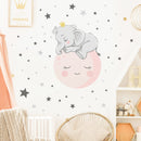 2 PCS ZSZ1778 Luminous Smiling Baby Elephant Wall Stickers Background Wall Bedroom Stickers, Specification: 28x28cm