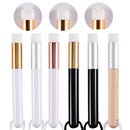 6 PCS Soft Hair Nasal Washing Brush To Remove Blackheads And Deep Cleansing Nose Pore Shrinkage Cleaning Brush, Exterior color: Flat Head White Silver