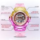 SYNOKE 9625 Student Waterproof Sports Chameleon Colorful Digital Watch(Pink Rose Gold)