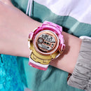SYNOKE 9625 Student Waterproof Sports Chameleon Colorful Digital Watch(Pink Rose Gold)