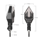 1 Pair LED Motorcycle Arrow Double Color Turn Signal 12V Glare Warning Light(White)