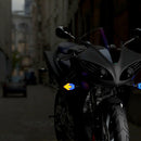 1 Pair LED Motorcycle Arrow Double Color Turn Signal 12V Glare Warning Light(Blue)