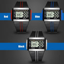 SYNOKE 9222 Men Large Screen Square Multi-Function Waterproof Luminous Electronic Watch(Blue)
