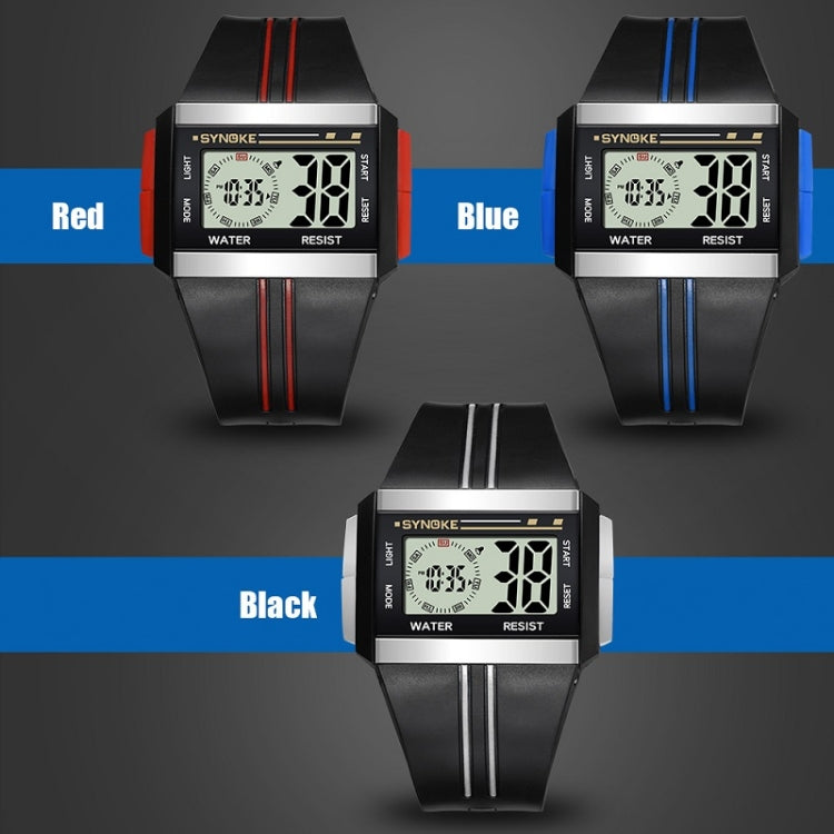 SYNOKE 9222 Men Large Screen Square Multi-Function Waterproof Luminous Electronic Watch(Blue)