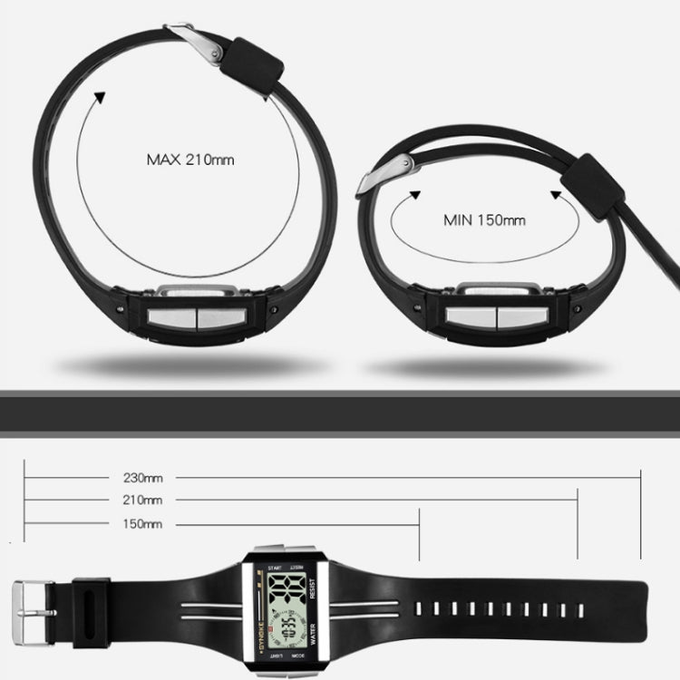 SYNOKE 9222 Men Large Screen Square Multi-Function Waterproof Luminous Electronic Watch(Blue)