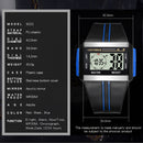 SYNOKE 9222 Men Large Screen Square Multi-Function Waterproof Luminous Electronic Watch(Blue)