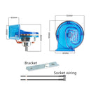 Motorcycle High And Low Snail Waterproof Speaker With Lamp(Blue)