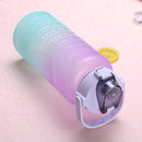 2L Large-Capacity Sports Water Cup Outdoor Drop-Proof Portable Straw Water Bottle(Blue Orange Gradient)