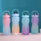 1.5L Large-Capacity Sports Water Cup Outdoor Drop-Proof Portable Straw Water Bottle(Pink Blue Gradient)