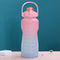 1.5L Large-Capacity Sports Water Cup Outdoor Drop-Proof Portable Straw Water Bottle(Pink Blue Gradient)