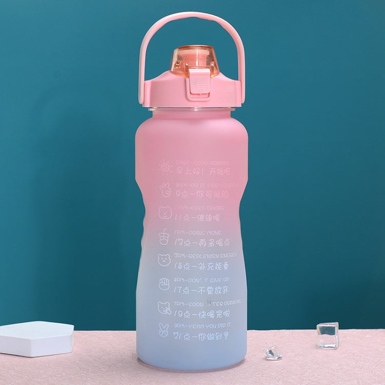 1.5L Large-Capacity Sports Water Cup Outdoor Drop-Proof Portable Straw Water Bottle(Pink Blue Gradient)
