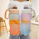 1.6L Diamond Gradient Space Plastic Sports Water Kettle Summer Portable Large-Capacity Straw Cup(Pink)