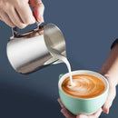 350ml Inner Scale Pull Flower Cup Stainless Steel Milk Foam Cup Coffee Utensils